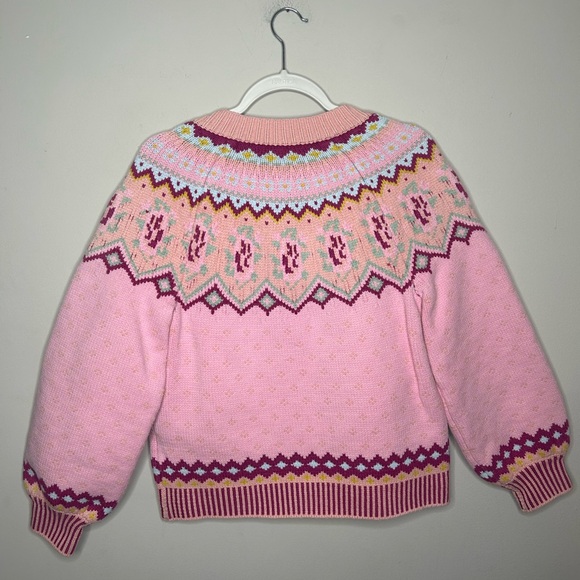 LoveShackFancy Honeypie Classic Boyfriend Cardigan Berry Smash Pearl Button Up - Picture 4 of 14